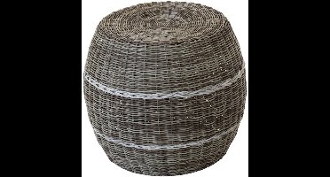 Laos poef wicker ø46x40cm - beige