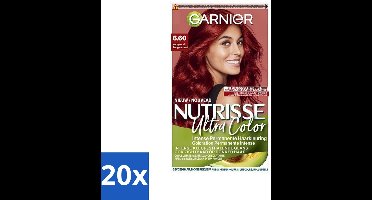 20 x Garnier - Nutrisse Ultra Color 6.60 - Haarkleuring - Vurig Rood - Voedend - Permanente Kleur - Haarverf - Permanent - Rood - Grijsdekking - Voedend