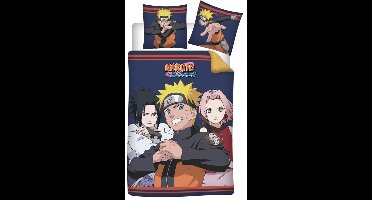 Dekbedovertrek Naruto, lit 1 Personne - 140 x 200 cm + 1 taie d’oreiller 60x70cm, Katoen/ coton
