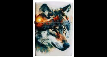 Zippo Wolf and Mountain design