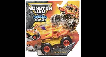 Hot Wheels Monster Jam truck El Toro Loco Smash & Bash - monstertruck 9 cm schaal 1:64