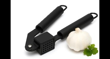 Cookinglife Knoflookpers - Knoflookknijper - Garlic Press - RVS Pers Zwart - Comfortabele Grip - 19 cm