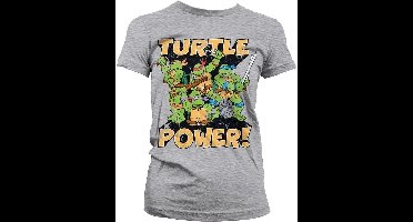 Teenage Mutant Ninja Turtles TMNT Turtle Power! Girly T-Shirt Damen Heather-Grey-M