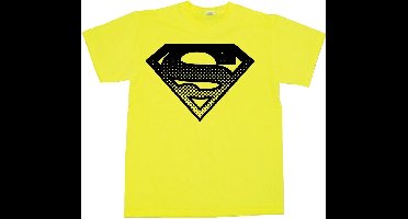 Superman Halftone Shield T-Shirt Yellow-S