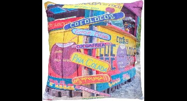 Unique Living - 6 stuks - kussenhoesjes - sierkussen hoes - Tropical - multi - fel gekleurd - 45 x 45 cm - rits - zachte stof