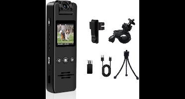 DailySupplies® Bodycam - Action Cam - Spycam - Bewegingsdetectie - 180º Draaibare Lens - Bodycam Politie - Full HD - Zwart