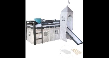 Homestyle4u Hoogslapger - 90x200 cm - met matras - Grijs