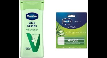 Vaseline Bodylotion Aloe Soothe 400 ml & Vaseline Stick Aloe Vera 4.8 ml
