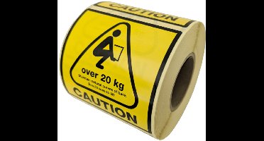 rillprint waarschuwingsetiketten 'CAUTION OVER 20 KG