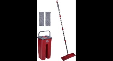 DIRT DEVIL Dweilsysteem met Emmer – Complete Set met Dweil & 2 Microvezeldoeken – 360° Draaibaar – Voor Harde Vloeren – Efficiënt Schoonmaken