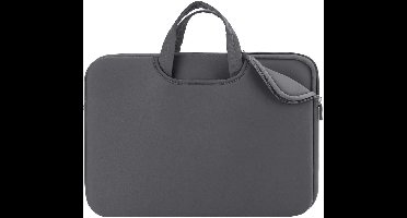 Laptophoes voor 15,6-inch laptops, beschermende, gevoerde draagtas met handvat en vak voor mannen en vrouwen (grijs)