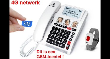 Vaste telefoon met FOTOTOETSEN - belt via 4G-SIM - 40 dB versterking - SLECHTHOREND - SOS-telefoon - 9000