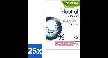 25 x Neutral Waspoeder Kleur 18 Wasbeurten 1,187 kg - Waspoeder - Waspoeder Kleur - Waspoeder Parfumvrij - Waspoeder Gevoelige Huid - Waspoeder 0% Parfum
