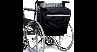 Rolstoeltas met reflectiestreep - Waterdicht -Ggrote Opbergtas - Geschikt voor Rolstoel, Scootmobiel & Rollator - Zwart - Rrolstoelaccessoires