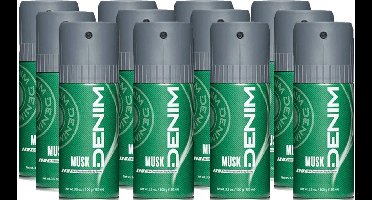 Denim Deo Spray – Musk - 12 x 150 ml - Voordeelverpakking