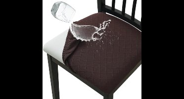 PromoHome Set van 4 Eetkamerstoelhoezen - Waterafstotend Jacquard Materiaal