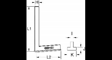 KS Tools Hoekprofiel met aanslag 100x70mm - Staal