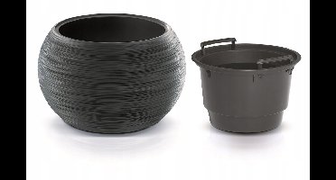 Prosperplast Furu Bowl Pot met Inzet - Antraciet - 37,8 cm