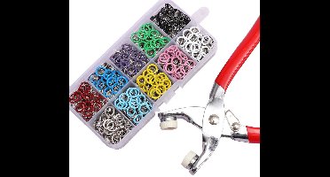 Drukknoppen met gereedschap 100 stuks 9,5 mm