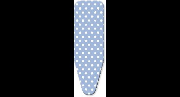 D&L Strijkplankhoes 5 Laags - Maat A - Voor een breedte van 30 tot 42cm en lengte van 100 tot 125cm - Blauw Wit Bol