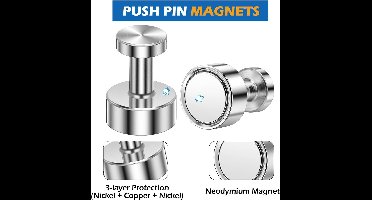 magneten - Kegel - 12 stuks - extra sterke - neodymium - 12×16mm - Metaal - Rond - zilver