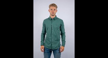 Boss Orange slim fit jersey overhemd groen