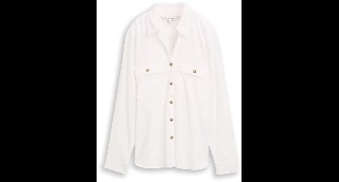 Tom Tailor Overhemdblouse met borstzakken 40 Whisper White