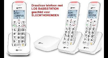 Draadloze telefoon - LOS BASISSTATION - 3x handset - geschikt voor SLECHTHORENDEN - 200-3