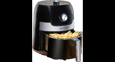 alpina Airfryer 3.5L - Heteluchtfriteuse 2 tot 3 Personen - Air Fryer met Instelbare Temperatuur van 80 tot 200°C - Hetelucht oven Airfryer Timer tot 60 Minuten - 1400W - Zwart