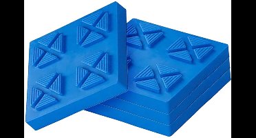 ProPlus Onderlegplaten - Stapelbaar voor Uitdraaisteunen - 4 stuks - 21x21x3,3cm - Stabilisatievoet Caravan - Blauw