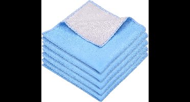 Grote Microvezel Reinigingsdoeken - Set van 5 - 30 x 30 cm - Dubbelzijdig Microfiber & Suède - voor Smartphones, Brillen, TV's, Tablets, Laptops, Camera lenzen en andere gevoelige oppervlakken