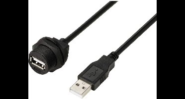 TRU COMPONENTS TC-E13T-FU2-PWF/MU2-NWA-0.5PV-S TC-13543544 USB 2.0-kabel met USB-A-bus naar IP67-USB-A-stekker, 0,5 m W