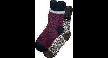 green-goose® Alpaca Sokken - Rood & Grijs - 2 Paar - 95% wol - Maat 39-42 - Lekker zacht en duurzaam!