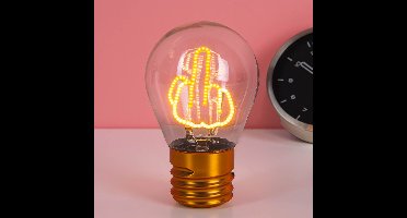 Middelvinger LED Gloeilamp – Unieke Decoratieve Lamp – Warm Wit Licht – USB Oplaadbaar – Eyecatcher voor Elke Ruimte