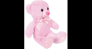PIA Soft Toys - Pluche Knuffeldier - Beer - roze - 20 cm