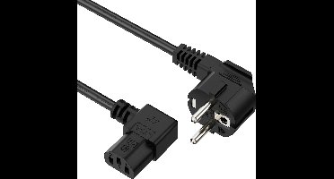 C13 apparaatsnoer - Haaks - Zwart - 3 meter - Allteq