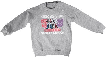 Transformers Kinder Side By Bullies Don't Stand A Chance Kids Sweatshirt HSB-31-TF1206-DTF560 HeatherGrey-8 Jahre
