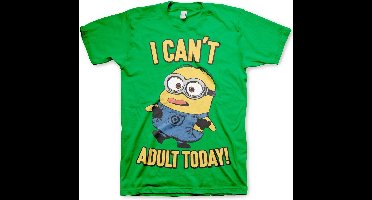 Minions I Can't Adult Today T-Shirt Green-S