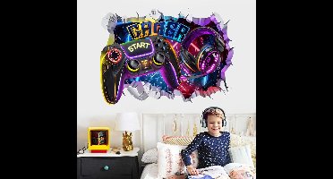 Candala Grote 3D Gaming Muurstickers Gamer Controller Video Game Joystick Muurstickers Gaming Kamer Accessoires Tieners Jongen Slaapkamer Speelkamer Muur Decor