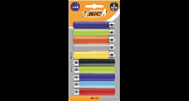 BIC J26 Maxi - Aanstekers - Vuursteen Flint - Diverse kleuren - Aansteker - Kindveilig - 10 Stuks