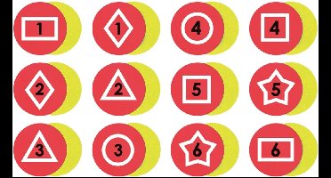 Spordas Memory Relay Poly Spots set - educatief geheugenspel 12 stuks.