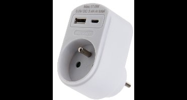UNIVERSEEL - ADAPTER MET USB CHARGER 1X USB A + 1X USB C - 105234