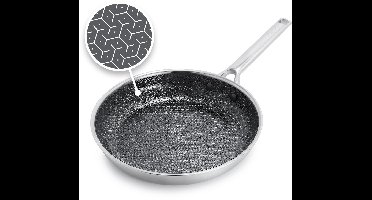 GreenPan Apex Koekenpan - 24cm - Honinggraat- Keramisch - PFAS-vrij - Inductie koekenpan - Ovenbestendig tot 220°C - Vaatwasserbestendig - RVS handgrepen – Roestvrijstaal