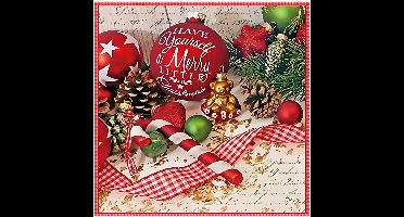 Papieren tafelkleed/tafellaken goud inclusief kerst servetten - Kerstdiner tafel