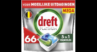 Dreft Platinum All In One Vaatwastabletten - Original - 66 Capsules