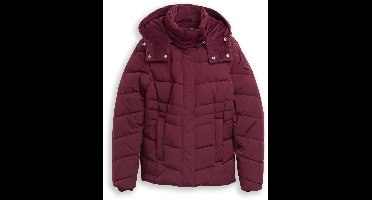 Tom Tailor - Pufferjas met afneembare capuchon - Maat S - bordeaux red