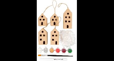 Creativ Company Mini Hobbyset Decoratie Huizen Kerst verf