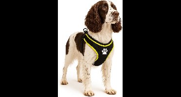 Harnas hond – honden tuigje – harnas hond anti trek – hondentuigjes – hondentuig anti trek – Flamingo Step&Go Tasha – zwart – maat L – A:58cm B:75-95cm x 20mm x 5mm