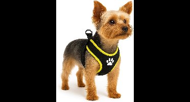 Harnas hond – honden tuigje – harnas hond anti trek – hondentuigjes – hondentuig anti trek – Flamingo Step&Go Tasha – zwart – maat XS – A:45cm B:45-50cm x 12mm x 5mm