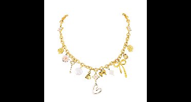 Cliste Couture - Handgemaakt LUSH AND LOVELY HARTJE MULTI CHARM Ketting - 18k Verguld - Roestvrij staal - Bedels - Ketting dames - Waterproof